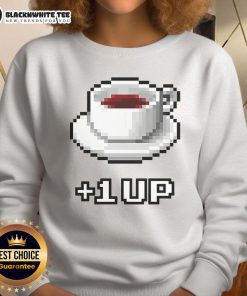 Awesome Coffee Level Up Sweatshirt in cozy fabric, featuring a stylish design perfect for coffee lovers and casual wear.