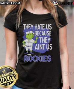 Awesome Colorado Rockies Grinch Christmas ladies tee featuring unique design and festive colors for holiday cheer.