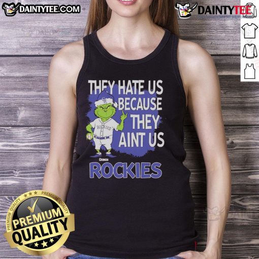 Awesome Colorado Rockies Grinch Christmas tank top featuring a playful design for holiday fans and baseball lovers.