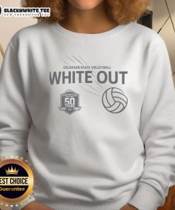 Awesome Colorado State Volleyball White Out 2025 Sweatshirt featuring team colors and logo for fans and athletes.