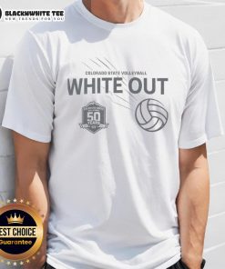 Alt Text: Awesome Colorado State Volleyball White Out 2025 T-Shirt featuring bold graphics and team colors for fans.