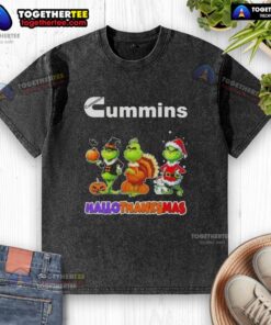 Awesome Cummins X Grinch cosplay shirt for Happy HalloThanksMas, featuring festive design and comfortable fit.