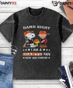 Awesome Giants fan Snoopy and Charlie Brown on a washed t-shirt, showcasing team spirit and love for the San Francisco Giants.