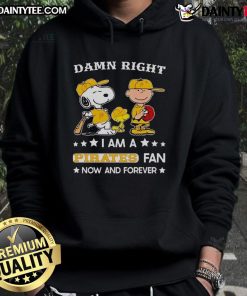 Alt Text: Awesome Pirates Fan hoodie featuring Snoopy and Charlie Brown, perfect for loyal supporters of the team.