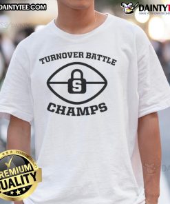 Awesome Dani Dennis-Sutton Turnover Battle Champs T-Shirt in vibrant colors, perfect for fans and sports enthusiasts.