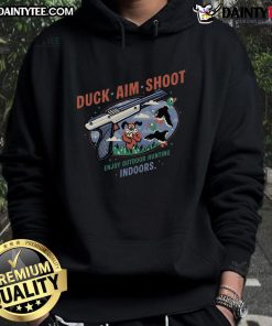 Awesome Duck Aim Shoot Enjoy Outdoor Hunting Hoodie for Retro Gamers, featuring a stylish design perfect for casual wear.