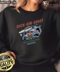 Alt Text: Awesome Duck Aim Shoot Enjoy sweatshirt for outdoor hunting and retro gaming enthusiasts, blending style and adventure.