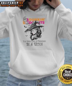 Alt Text: Awesome Dunkin Donuts Halloween hoodie featuring a witch design in a whimsical world of princesses.
