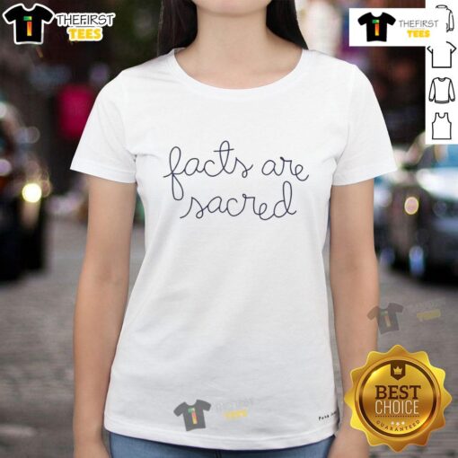 Awesome Facts Are Sacred Ladies Tee featuring a stylish graphic design on a soft cotton fabric for comfortable wear.