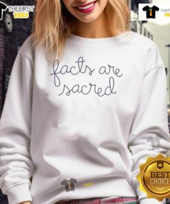 Alt Text: Awesome Facts Are Sacred Sweatshirt in cozy fabric, perfect for casual wear and expressing your unique style.