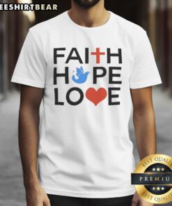 Awesome Faith Hope Love T-Shirt featuring inspirational text design on a stylish casual tee.