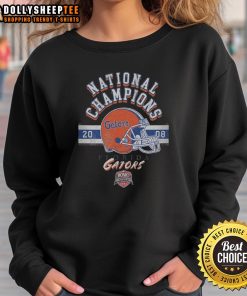 Awesome Florida Gators 2008 BCS National Champions sweatshirt in blue, featuring team logo and championship details.