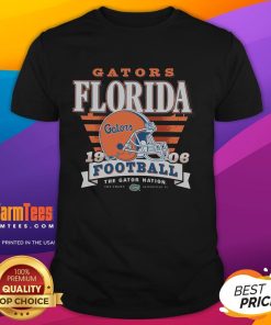 Awesome Florida Gators Stripe Splash T-Shirt featuring vibrant colors and a stylish design perfect for fans.