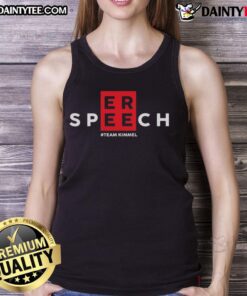 Awesome Free Speech Support Jimmy Kimmel Tank Top featuring bold graphic design promoting free speech and humor.