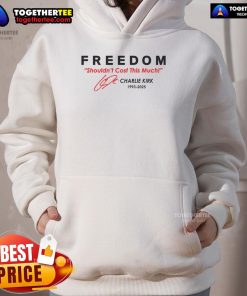 Awesome Freedom Hoodie featuring Charlie Kirk's signature tribute, celebrating 1993-2025, perfect for supporters.