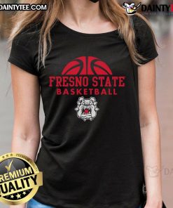 Awesome Fresno State Bulldogs basketball hype ladies tee featuring vibrant team colors and stylish design for fans.
