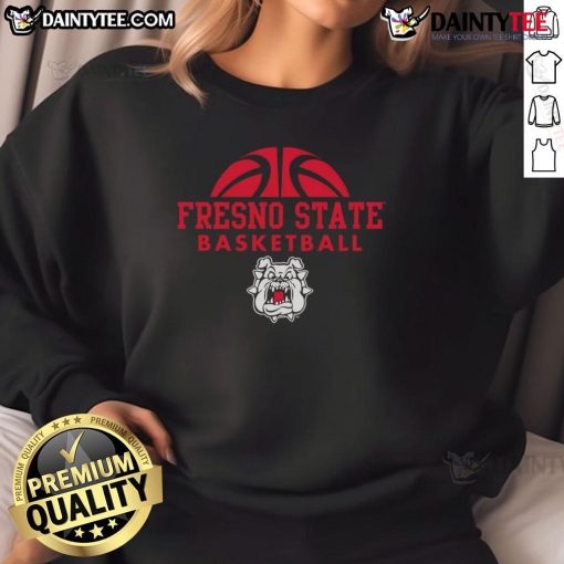 Awesome Fresno State Bulldogs basketball hype sweatshirt featuring vibrant team colors and logo for fans.
