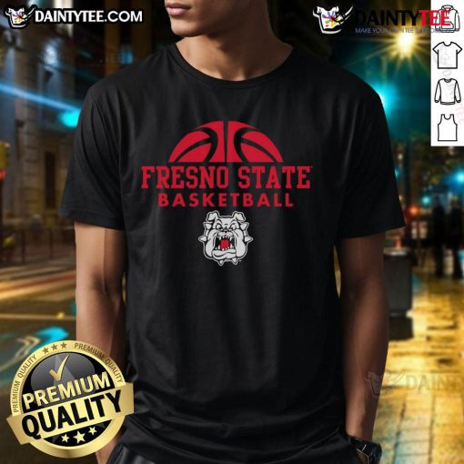 Awesome Fresno State Bulldogs Basketball Hype T-Shirt featuring vibrant team colors and bold logo design.