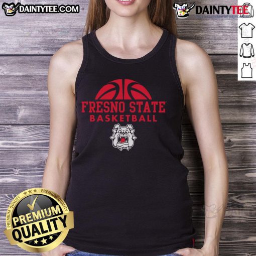 Alt Text: Awesome Fresno State Bulldogs basketball hype tank top for fans, showcasing team spirit and style.