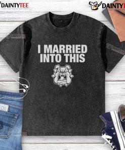 Awesome Fresno State Bulldogs I Married Into This washed t-shirt in vibrant colors, perfect for fans and proud spouses.