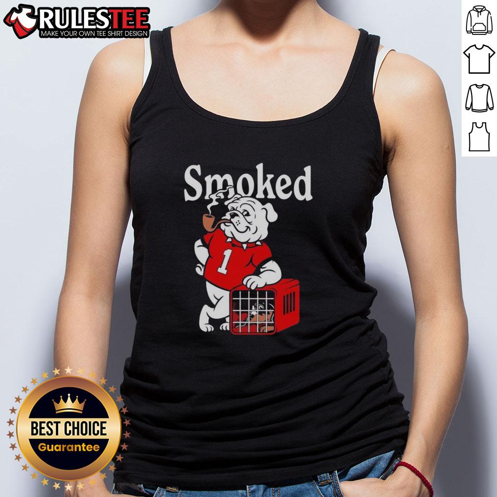 Awesome Georgia Bulldogs Vs Tennesse Volunteers Smoked Tank Top Awesome Georgia Bulldogs vs Tennessee Volunteers smoked tank top featuring team logos and vibrant colors for game day.