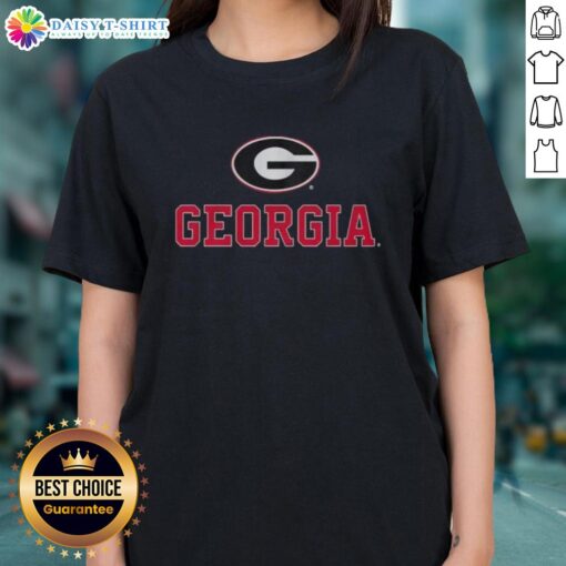 Alt Text: Awesome Georgia logo on a stylish ladies' tee for football fans, perfect for game day and casual wear.