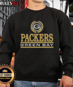 Awesome Green Bay Packers Crest Sweatshirt featuring the iconic team logo and vibrant green color, perfect for fans.