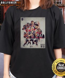 Alt Text: Awesome Grimsby Town soccer player ladies tee showcasing team spirit and style in vibrant colors.