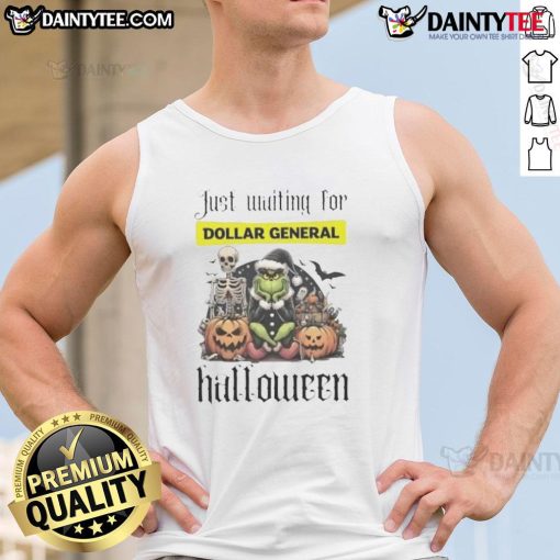 Awesome Grinch Halloween tank top design waiting for Dollar General shoppers, perfect for festive celebrations.