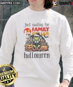 Alt Text: Awesome Grinch Halloween sweatshirt for Family Dollar featuring festive design and cozy fit for holiday celebrations.