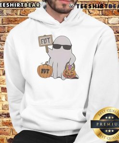 Awesome Halloween FDT Ghost Hoodie featuring a spooky ghost design perfect for festive celebrations and trick-or-treating.