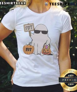 Awesome Halloween FDT Ghost Ladies Tee featuring spooky ghost graphics and a stylish design for Halloween fun.