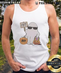 Awesome Halloween FDT Ghost Tank Top featuring a spooky ghost design, perfect for festive celebrations and Halloween parties.