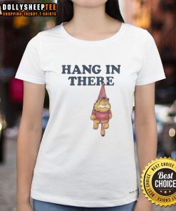Awesome Hang In There Garfield Ladies Tee featuring a playful Garfield design and vibrant colors for casual wear.