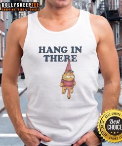 Awesome Hang In There Garfield tank top featuring a cute graphic of Garfield and motivational text.