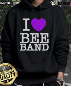 Alt Text: Awesome I Heart Bee Band Hoodie featuring a playful bee graphic and cozy design for music lovers.
