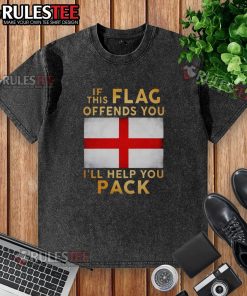 Union Jack shirt with 'If This Flag Offends You, I'll Help You Pack' slogan for Britain fans, showcasing a bold design.