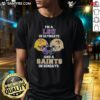 Awesome LSU on Saturdays and Saints on Sundays football helmet t-shirt design featuring vibrant team colors and logos.