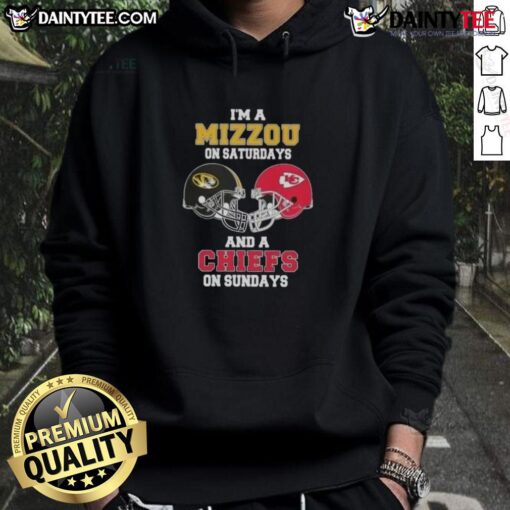 Alt Text: Awesome Mizzou and Chiefs football helmet hoodie, perfect for game days on Saturdays and Sundays.