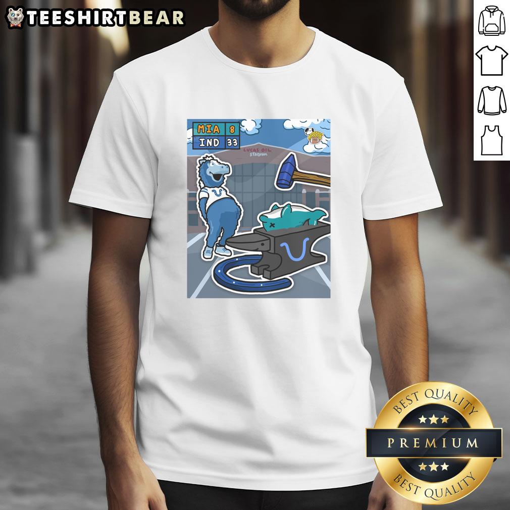 Awesome Indianapolis Colts Demolish The Miami Dolphins T Shirt Awesome Indianapolis Colts Demolish The Miami Dolphins T-Shirt featuring bold graphics and team colors for fans.