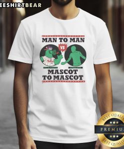 Alt Text: Awesome It's Always Sunny In Philadelphia X Phillies T-Shirt featuring Phillie Phanatic vs Green Man design.