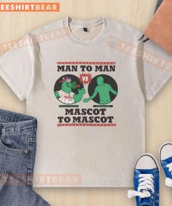 Awesome It's Always Sunny in Philadelphia X Phillies shirt featuring the Phillie Phanatic vs Green Man design.