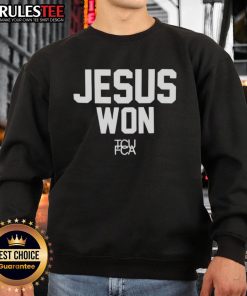 Alt Text: Awesome Jesus Won TCU Football Sweatshirt featuring a bold design and vibrant colors, perfect for fans.