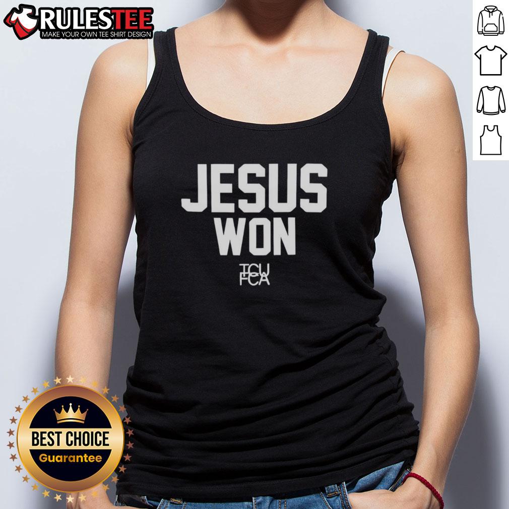 Awesome Jesus Won Tcu Football Tank Top Awesome Jesus Won TCU football tank top featuring vibrant graphics and a comfortable fit for game day style.