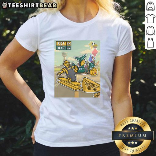 Awesome Jet Fuel Does Not Melt Steel Beams NYJ Ladies Tee showcasing a stylish design for New York Jets fans.