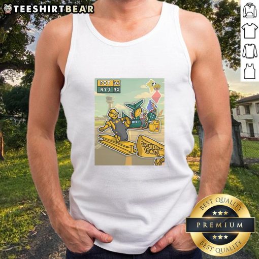 Awesome Jet Fuel Does Not Melt Steel Beams NYJ Tank Top featuring a bold graphic design and vibrant colors.