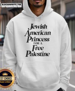 Alt Text: Awesome Jewish American Princess hoodie design promoting free Palestine with vibrant colors and bold graphics.