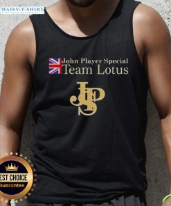 Awesome John Player Special Lotus F1 Team tank top featuring iconic design and racing heritage, perfect for motorsport fans.