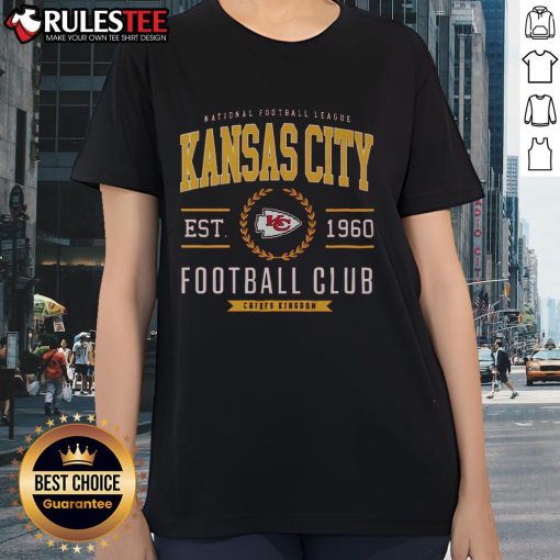 Stylish Kansas City Chiefs football club ladies tee featuring vibrant team colors and logo, perfect for game day.