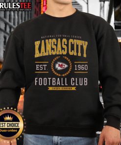 Alt Text: Cozy Kansas City Chiefs football club sweatshirt featuring team colors and logo, perfect for game day attire.